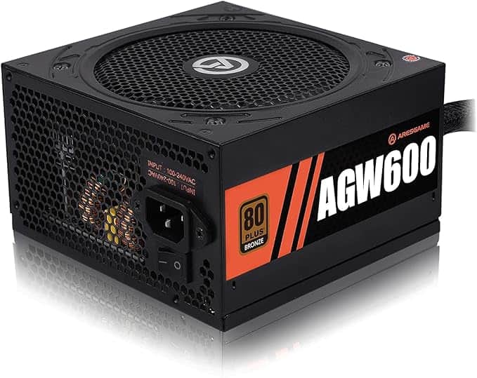 Imagen 1 de ARESGAME Fuente de alimentación 600W 80+ Bronce Certificado PSU (AGW600) - AGW600