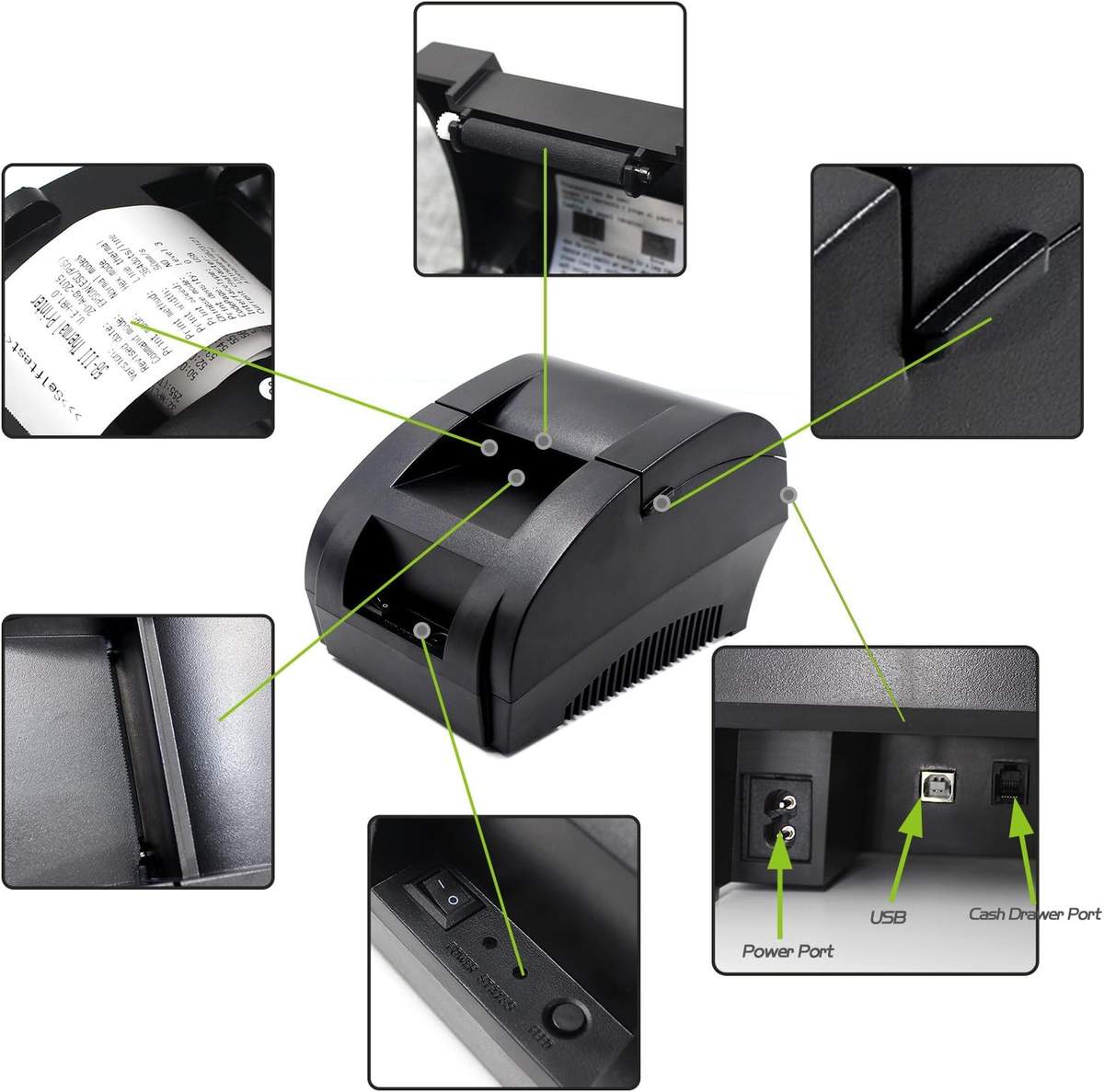 Imagen 4 de Impresora Térmica de Tickets 58mm USB Symcode MJ-5890K para Negocios y POS