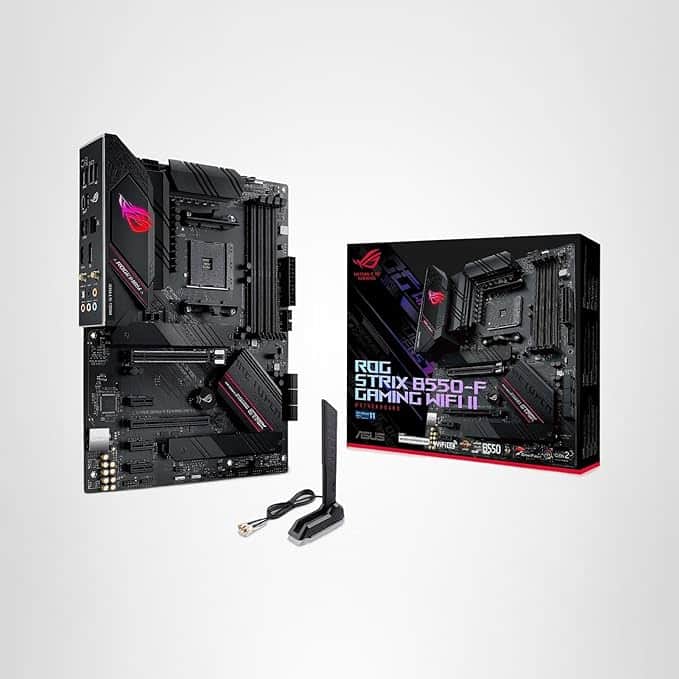 Imagen 1 de ASUS ROG STRIX B550-F Gaming WiFi II – Tarjeta Madre ATX AM4 con PCIe 4.0, WiFi 6E y Aura Sync RGB