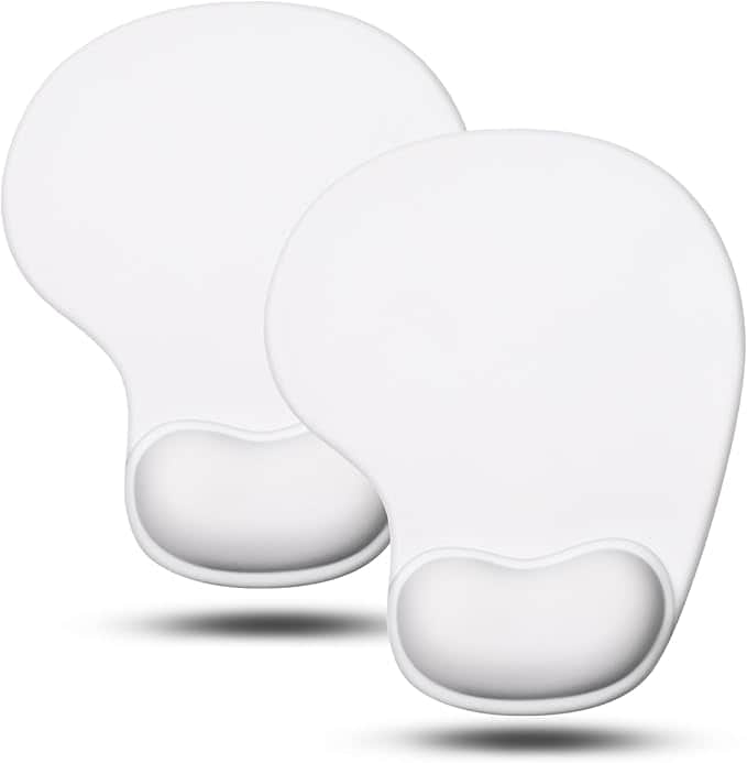 Imagen 1 de Alfombrilla de Mouse Ergonómica con Reposamuñecas de Gel - JIKIOU - Blanco