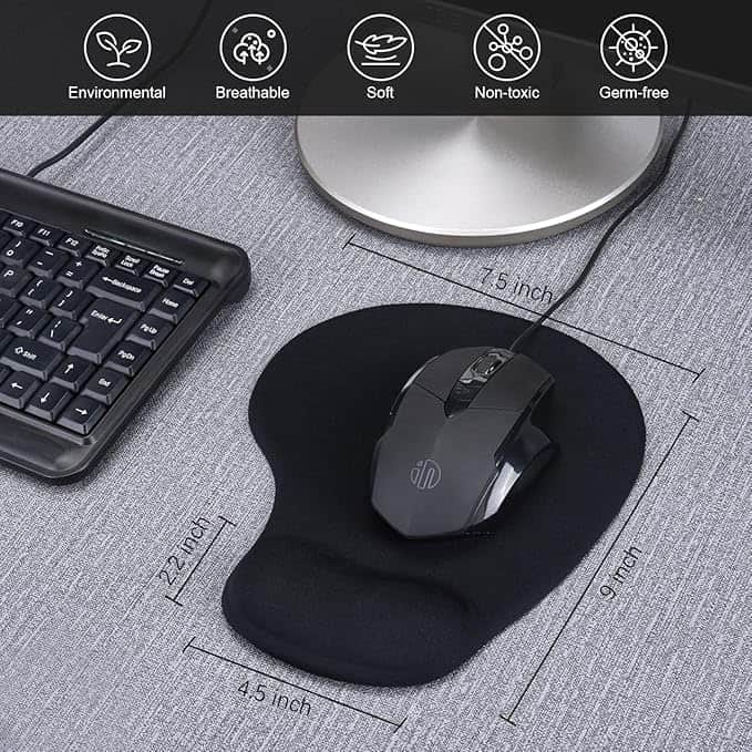 Imagen 1 de Alfombrilla de Mouse Ergonómica con Reposamuñecas de Gel - JIKIOU