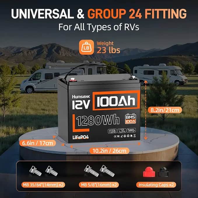 Imagen 4 de Batería Humsienk LiFePO4 12V 100Ah con BMS, 15,000 Ciclos y Protección de Baja Temperatura