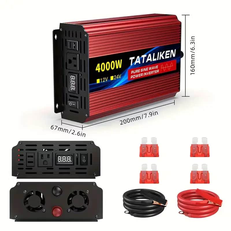 Imagen 1 de Tataliken 4000W Power Inverter 12V a 110V, Convertidor de Corriente para Auto