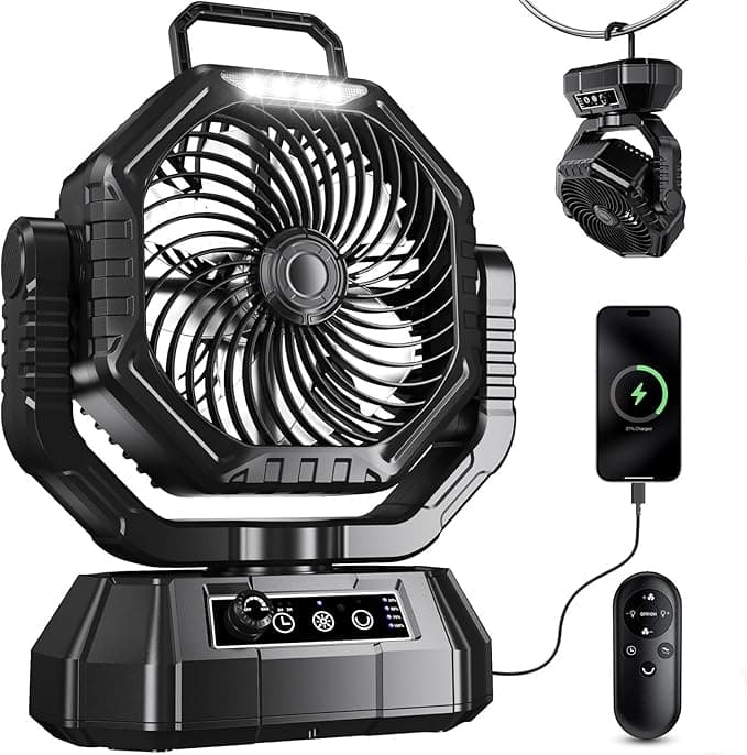 Imagen 1 de HAWANA Ventilador portátil recargable de 20000 mAh - Negro