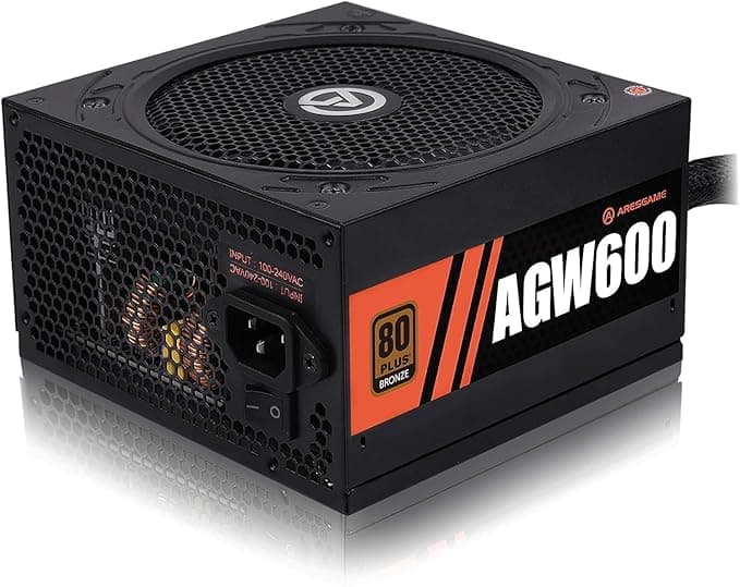Imagen 1 de ARESGAME Fuente de alimentación 600W 80+ Bronce Certificado PSU (AGW600) - AGW600