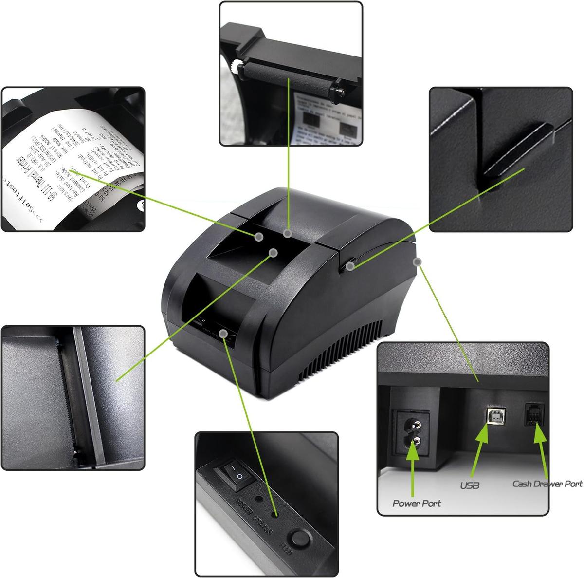 Imagen 4 de Impresora Térmica de Tickets 58mm USB Symcode MJ-5890K para Negocios y POS