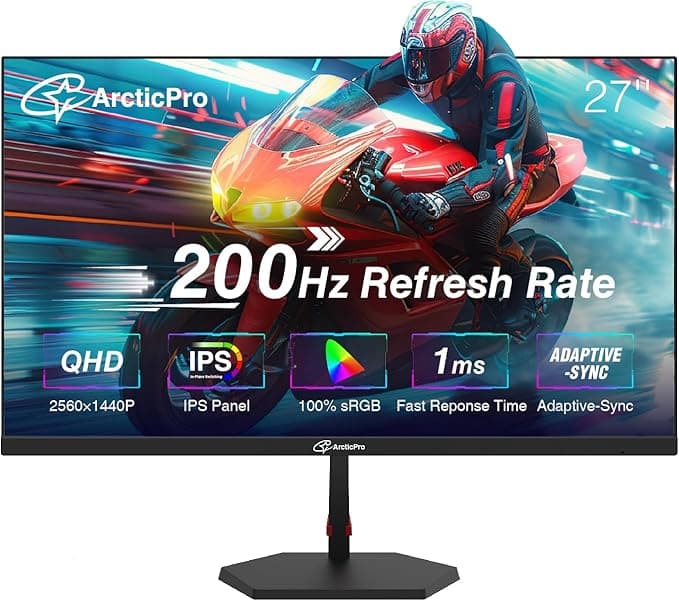 Imagen 1 de Monitor Gamer ArcticPro 27" QHD (2K) – Panel IPS, 200Hz Ultra Rápido, 1ms, 130% sRGB